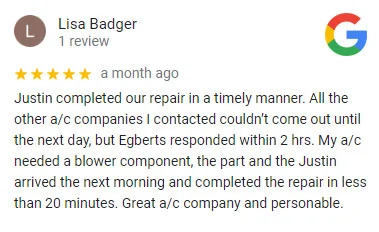ebgert cooling & heating , central FL review